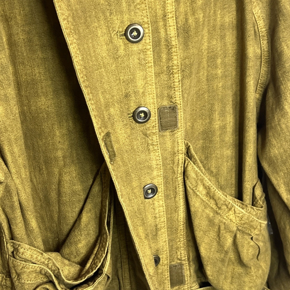 Free People Jade Safari Bomber Jacket Embroidered Gold Brown Linen S Grunge - Picture 9 of 14